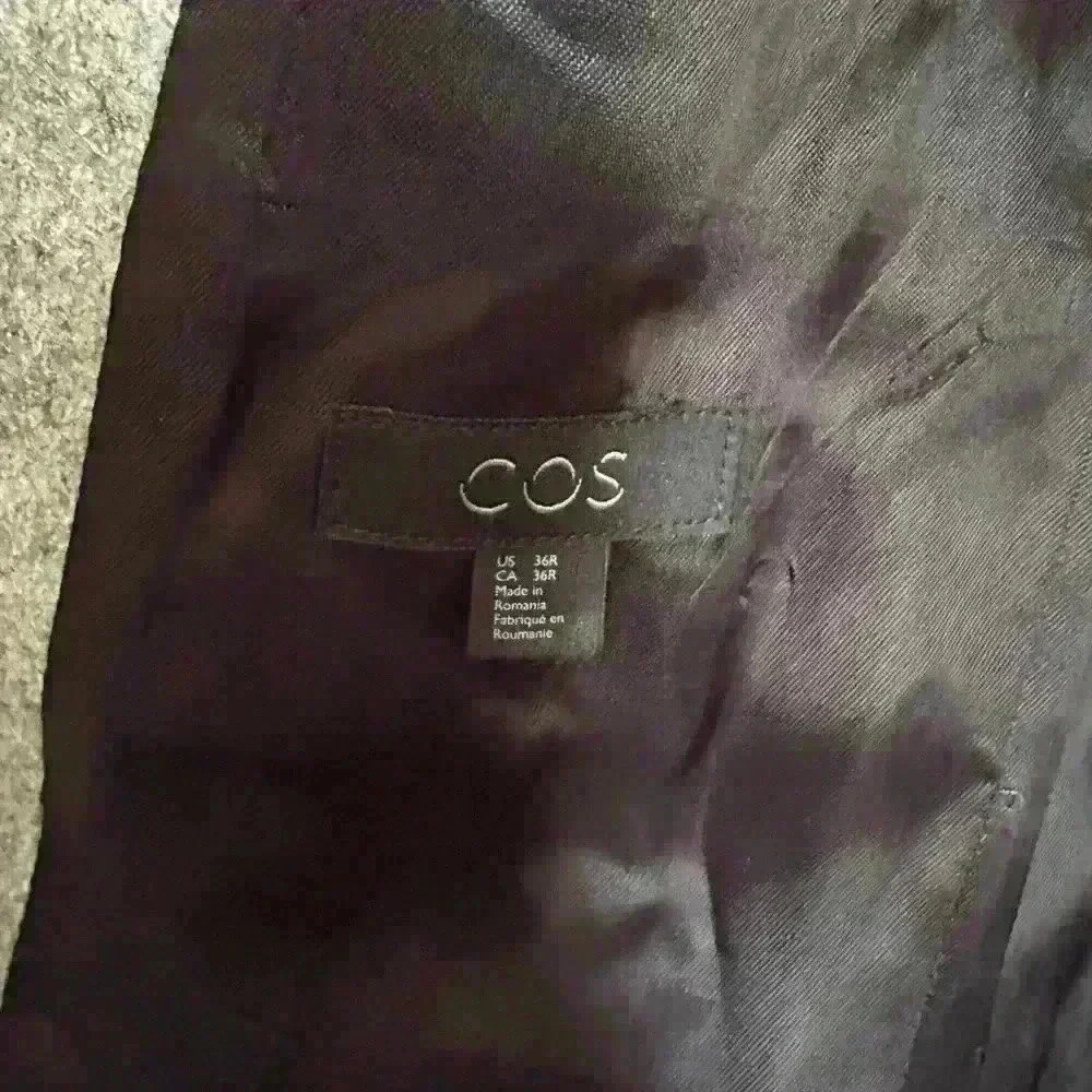 COS Men's Tailored Coat Grey Wool Size 36r